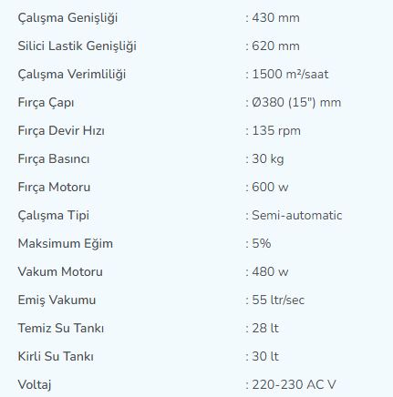 teknik özellikler